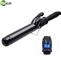 Curled iron and tourmaline ceramic coating hair curler rod anti slip insulation tip salon curler styling tool 240428