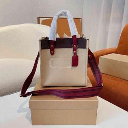 10A Fashion Wide Purses Women Tote High Crossbody Handbag Shoulder Bags Leather White 220309 Female Quality Brown Canvas Straps Designe Qohi