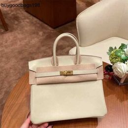 Tote Bag Designer Bags Hand Sewn Brand Womens Luxury Milk Shake White Gold Button Leather Large Capacity LLJQ