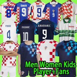 2022 Soccer Jerseys MEN KIDS KIT WOMEN Fans Player version 22 23 MODRIC MER Croatie 2023 GVARDIOL KOVACIC SUKER Retro 1997 1998 2002 Croacia Football Shirt T