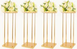 Party Decoration 8Set Silver/Golden Wedding Flower Rack Iron Stand Geometric Vase Rectangular Frame For