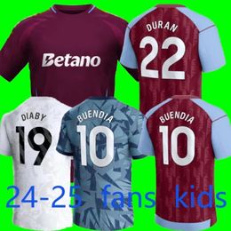 24-25 Soccer Jerseys Kids Kit Home 2024 2025 AsTOn VilLaS Football Training Away Fans Player Version Camisetas MINGS McGINN BUENDIA WATKINS Maillot Foot JJ 5.14