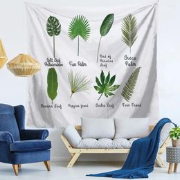 Tapestries Home Decorative Wall Hanging Carpet Tapestry Rectangle Bedspread Green Plant Leaves Letter Pattern GT1322