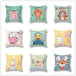 Pillow Cartoon Animal Colourful Cover Throw Case For Home Chair Sofa Decoration Square Pillowcases