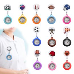 Pocket Watches Ball Clip Pattern Design Nurse Watch On Quartz With Second Hand Lapel For Nurses Doctors Clip-On Hanging Alligator Medi Otduf