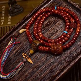 Strand Backflow Bone Barrel 108 Pieces Buddha Beads Rosary Multi-Wrap Bracelet Men's And Women's Tibetan Style Crafts Eth