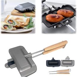 Baking Tools 1Pc Double-Sided Sandwich Pan Non-Stick Portable Foldable Grill Frying For Bread Toast Breakfast Machine Pancake Maker