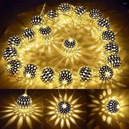 Strings 1pc LED Moroccan Fairy Lights Battery Operated Gold Globe String For Outdoor Wedding Party Ramadan Festival Decoration