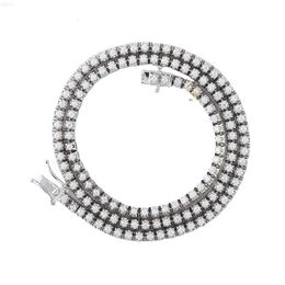 Hot Selling Bling 925 Silver Round Cut Real Vvs Moissanite Diamond Tennis Chain Necklace for Men Women