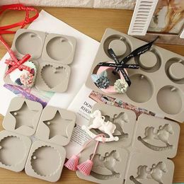 Baking Moulds 1pc Heart Shape Wax Silicone Moulds DIY Aroma Gypsum Plaster Silicon Mould Round Pentagram Silica Gel Mould