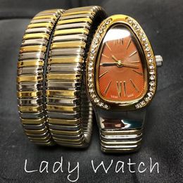 Women's Light Luxury Brand Watch, Small and Elegant Snake Style, Fashionable and Bracelet Watch 32MM alloy bezel glass mirror Quartz movement casual dress gift Watches