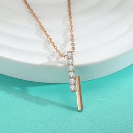 Chains Fashion Simple High Quality S925 Sterling Sliver VVS D Color Moissanite Diamond Long Strip Pendant Necklace For Women Gift