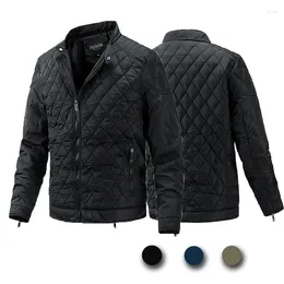 Men's Jackets Men Solid Color Jacket Classic Stitched Thickened Autumn And Winter Warm High Quality Cotton-padded Casual Coat