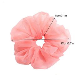 Hair Accessories Lady Chiffon Scrunchies Women Girl Solid Elastic Bands Rope Ponytail Holder Large Intestine Sports Dance Scrunchie Dr Dhhl9
