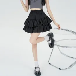 Skirts Women Short Skirt Pleated Summer Office Lady Korea Solid Loose High Waist Miniskirt Mini Ball Gown Umbrella Ruffles