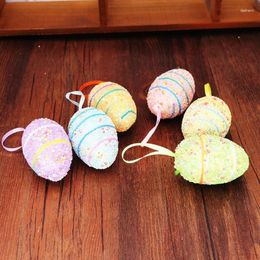 Party Decoration 6Pcs Easter Colorful Eggs DIY Decorative Crafts Art Ornament Supplies For Holiday Year Decor