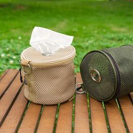 Tissue Boxes Napkins Portable outdoor camping tissue box with hooks toilet paper storage box picnic tissue container B240514