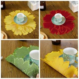 Table Mats Lace Doily Cup Tea Pan Padding Bowl Pad Flowers Embroidery Placemat Heat Insulation Mat Non-slip Coasters