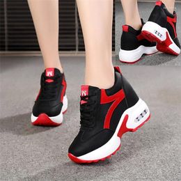 Fitness Shoes Women High Heels Spring Summer Fashion Mesh Casual Wedge Height Increasing Platform Sneakers White Pink