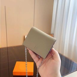 10A Fashion Mirror Wallets Holders Leather Card Card Purse Quality Bag Real Coins Chian Purse 230715 Wgqfs