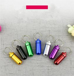 Key Holder Aluminium Waterproof Pill Box Bottle Holder Container Keychain Key Chain Pill Box Jar Storage 48mm17mm Stash 346 V27001523