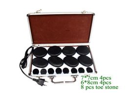 Healthy Life 16pcs set Massage stones massage lava Natural stone set spa rock basalt stone with heater box7191333