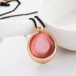 Pendant Necklaces Luxury Opal Gold Plated Necklace For Women Clearance Sale Items Fashion Fine Jewelry Girlfriend Birthday Gift