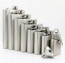 Portable Whisky Flasks Stainless Steel Hip Flask Whisky Stoup 1oz 2 oz 3oz 4oz 5oz 6oz 7oz 8oz Liquor Wine Pot6715838