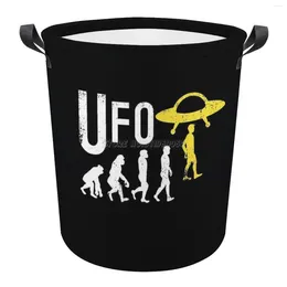 Laundry Bags UFO Evolution Basket Baby Toy Storage Cute Cartoon Bin Bag For Kids Toys Dirty Clothes Bucket Flying Saucer