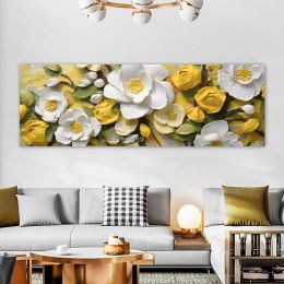 Nordic Abstract Flower Wall Art Picture, Colourful Oil Landscape, Canvas Painting, Poster Print, Living Room, Bedroom, Home Decor
