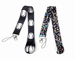 Anime NoFace man Cartoon Lanyards Badge Holder Keychain ID Card Pass Gym Mobile Badges Holders Lanyard Key Holder for Bags Wallet2403557