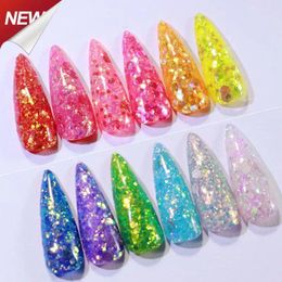 Nail Glitter Powder Sets Iridescent Flakes Sequins Gold Silver Super Shining Art Manicure Decoration All For