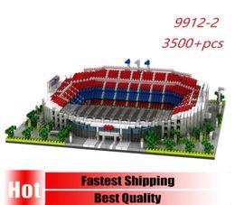 PZX 99122 3500pcs Architecture Spain Barcelona Football Club Camp Nou Stadium Diamond Building Blocks Toys Model For X017046963