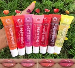 Fruit Burst Lip Oil Scented Plumping Lip Gloss Moisturiser Jelly Shiny Vitamin E Oils Lipgloss 6pcs7899119