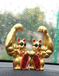 Big Arm Lucky Cat Figurine Gift Welcome Door Interior Living Room Decor Chinese Waving Fortune Accessory 2205231409170