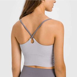 Backless Yoga Tank Tops Outfits For Women L-186 Sleeveless Sports T Shirt Workout Fitness Bra Quick Dry Athletic Running Vest Lady