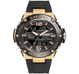 patent design fashion SMAEL 8033 dual time 5BAR alloy bezel sport watch3214956