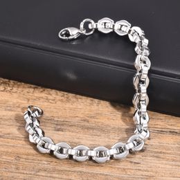 Simple Fashion Stainless Steel Handmade Link Chain Bracelet For Women Mens Boys Polilshed 8.7mm 8.26'' n1861
