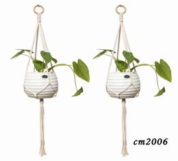 Macrame Plant Hanger Handmade Cotton Rope Planter Flowerpot Holder Hanging Basket Indoor Outdoor Wall Hangings Boho Home Decor7908071