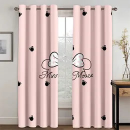 Curtain Pink Lovely Girl Bow Light Filtering Drapes Theme Decorative 2 Panels Thin Curtains For Bedroom Living Room