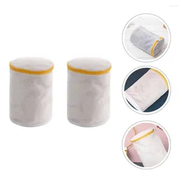 Laundry Bags 2 Pcs Mesh Bag Travel Toiletry Washing Zipper Polyester Net Outfit