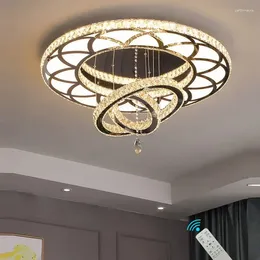 Chandeliers W32'' Crystal Chanderliers Living Room Pendant Lighting Ceiling Interior Dimmable LED Lamp For Bedroom