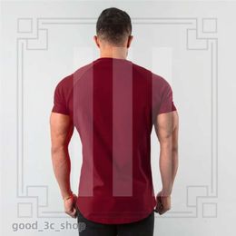 Designer T Shirt New Stylish Plain Tops Fitness Mens T Shirt Short Sleeve Comfortable Muscle Joggers Bodybuilding Tshirt Male Gym Clothes Slim Fit Summer Top 381