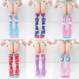 Kids Socks Baby Girl Warm Ankles Cute Cartoon Over Knee Socks Baby Unicorn Preschool Coloured Cotton SocksL2405