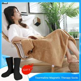 Blankets USB Electric Heated Blanket With Pocket Double-layer Home Office Lunch Break Heating Mattress Winter Body Warmer Heater