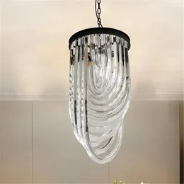 Chandeliers Modern Light Luxury Art Glass Tube Nordic Lustre Gold Black Led Ceiling Chandelier Lamp Dining Room Hanging Lamps