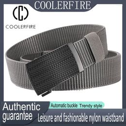 Belts Men's Automatic Belt Nylon Canvas Cintures For Men Casual Fashion Webbing Jeans Designer Working Fabric Male ZX007