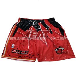 American Basketball Jersey Hot Wade Swinging Pocket Ball Men S Sports Shorts Split Mid Pants ports horts plit