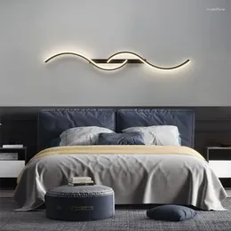 Wall Lamp Modern Minimalist Strip Led Bedroom Bedside Sconce Home Decor Living Room TV Sofa Background Mount Hall