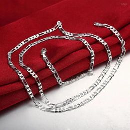 Pendants 40-75cm 925 Sterling Silver 16-30 Inches Fine 4MM Chain Necklaces For Women Boy Man Fashion Party Wedding Jewellery Christmas